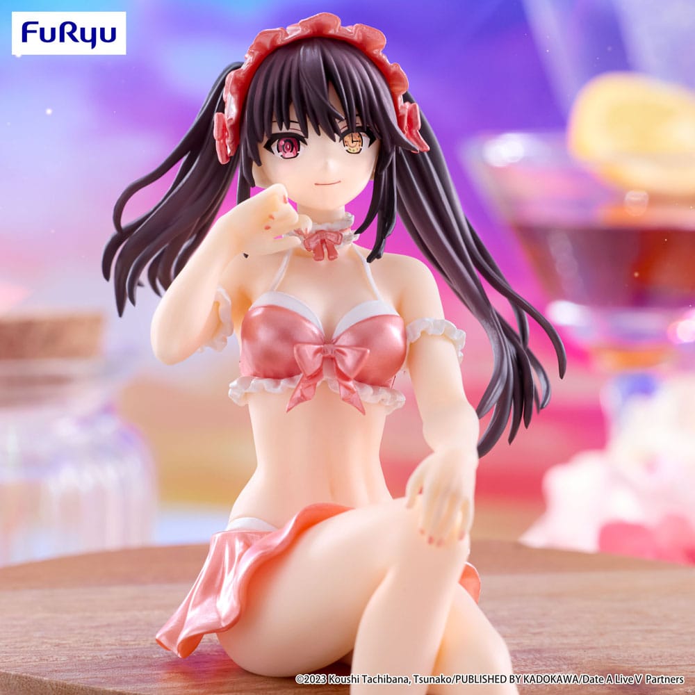 Date A Live V Noodle Stopper Estatua de PVC Kurumi Tokisaki Traje de baño Color rojo pastel Ver. 15cm