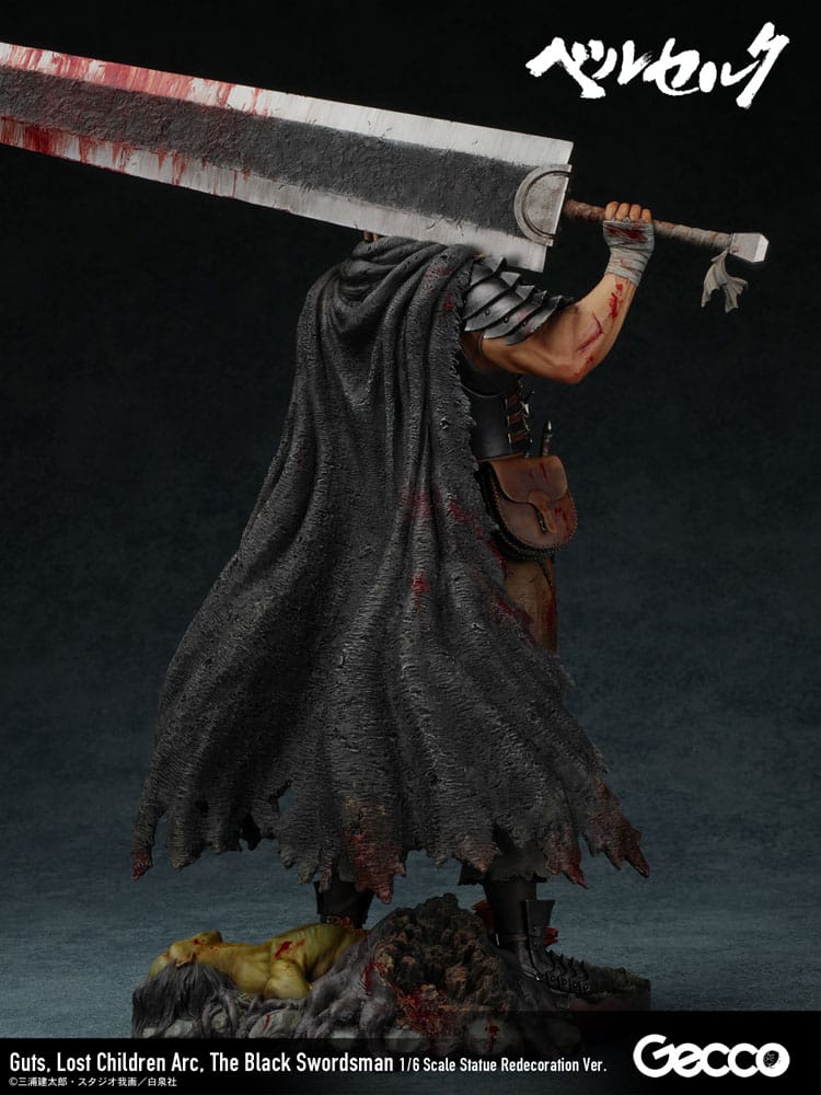 Statua di Berserk 1/6 Guts Lost Children Arc La ridecorazione dello spadaccino nero ver. 38cm