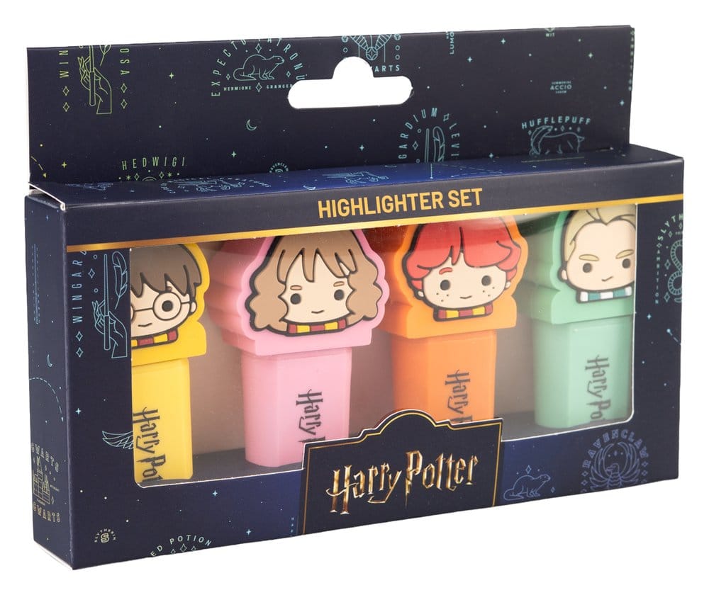 Harry Potter Sæt med 4 Highlighters med Topper