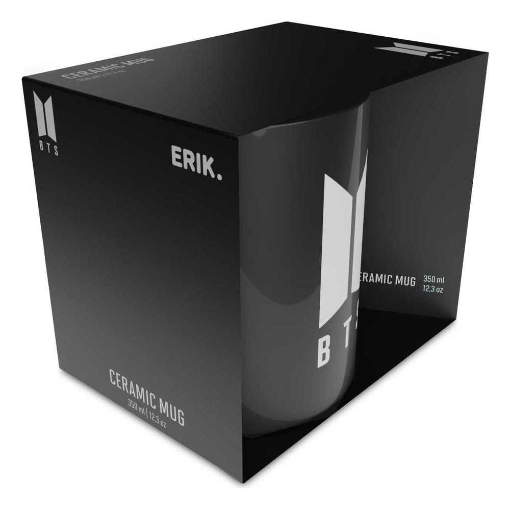 Weiße Tasse mit BTS-Logo, 350 ml