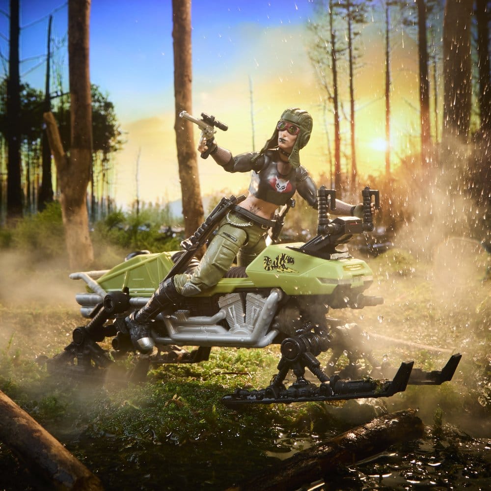 G.I. Joe Classified Series Action Figur og Vehicle Set #194 Zanya and Dreadnok Chameleon (Swamp Skier) 15 cm