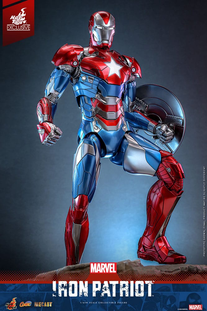 Marvel Comic Diecast remek -djelo Akcija Slika 1/6 Iron Patriot Hot Toys Ekskluzivno 32 cm