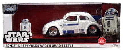 Modello pressofuso di Star Wars 1:24 R2-D2 1959 VW Drag Beetle