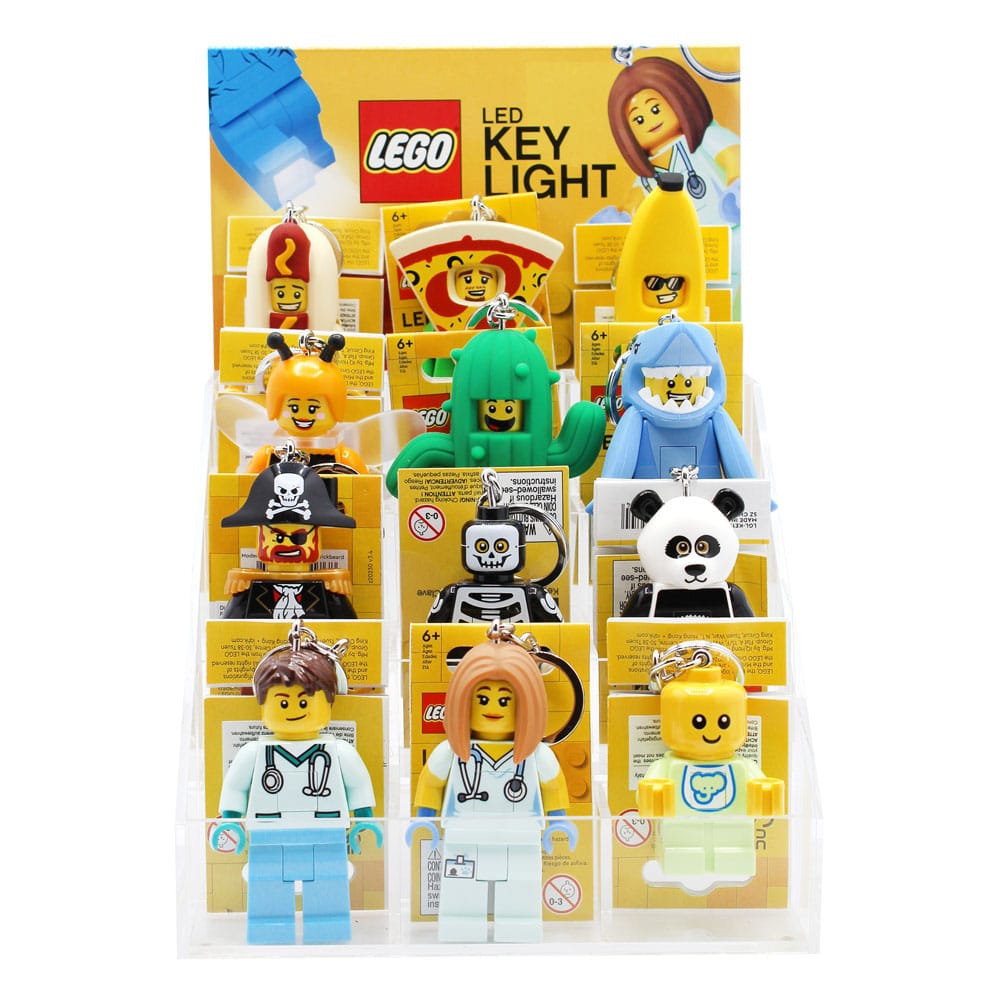 LEGO Acryl toonbankdisplay met 12 oplichtende sleutelhangers