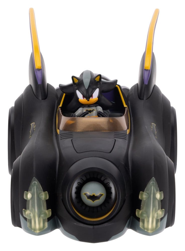DC x Sonic – The Hedgehog Actionfigur mit Vehicle Shadow Batman & Batmobile 6 cm