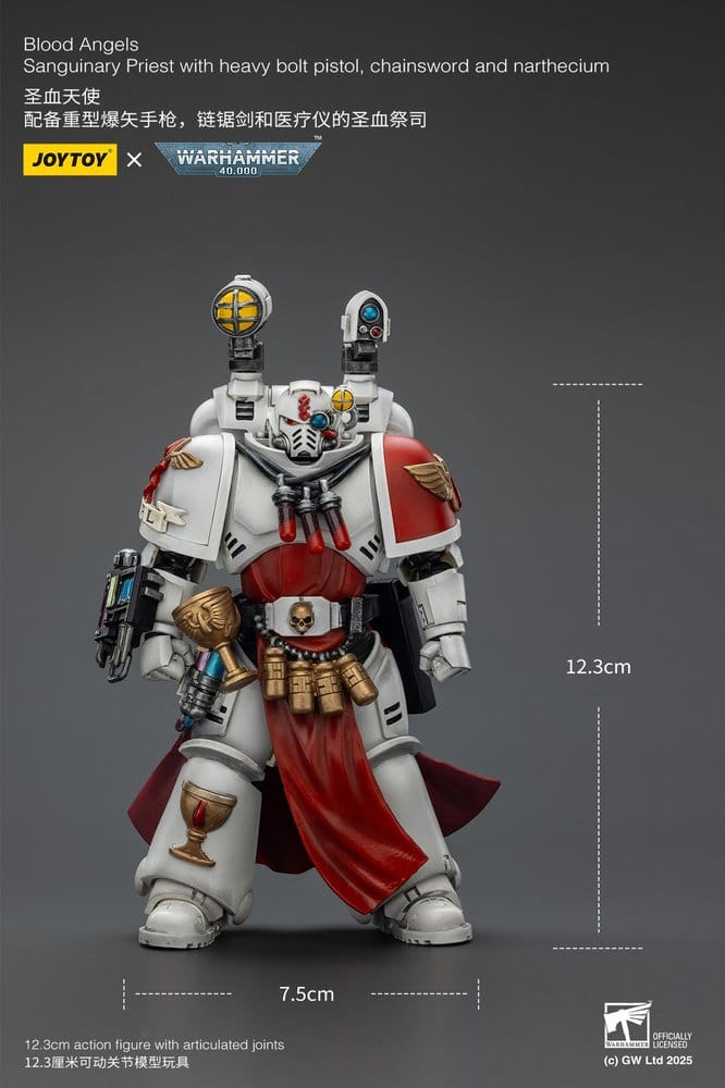 Warhammer 40.000: Combat Patrol Blood Angels Action Figur Sanguinary Priest med Heavy bolt pistol kædesværd og narthecium 20 cm