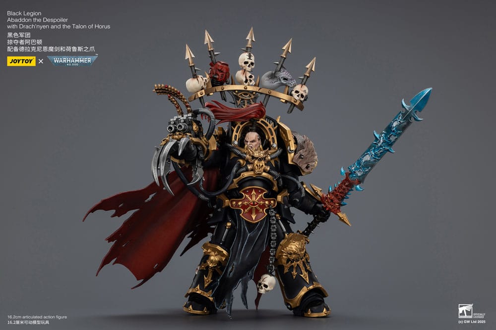 Warhammer 40,000 Akcijska figura Black Legion Abaddon the Dispoiler with Drach'nyen and the Talo 16 cm