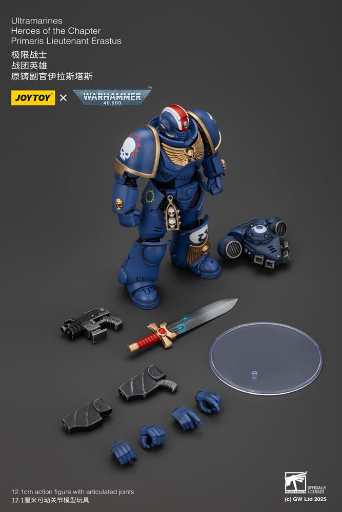 Warhammer 40K Action Şekil 1/18 Ultramarines Primaris Teğmen Erastus Bölümünün Kahramanları 20 Cm