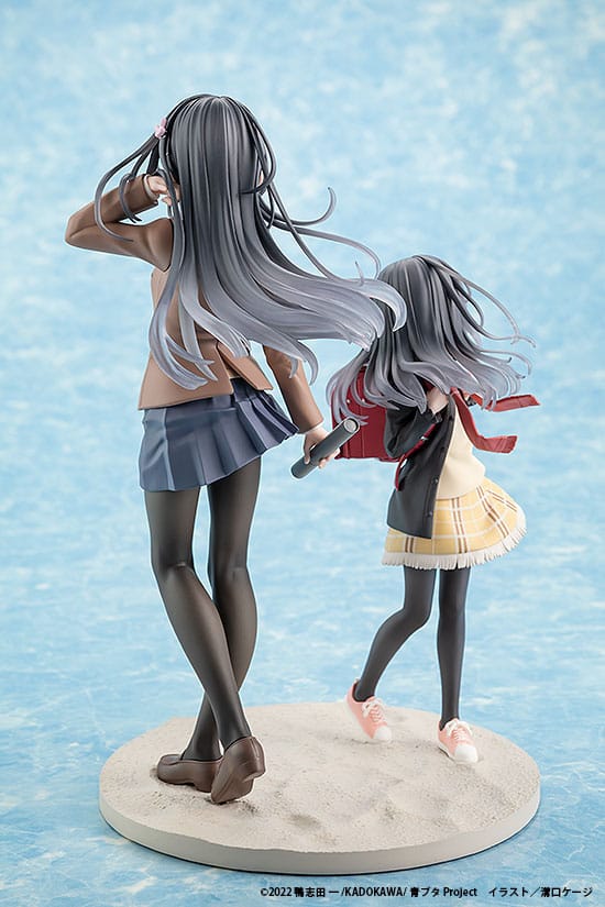 Rascal drømmer ikke om en rygsæk Kid PVC -statue Mai Sakurajima High School Graduation Ver. & Rygsæk barn 19 cm