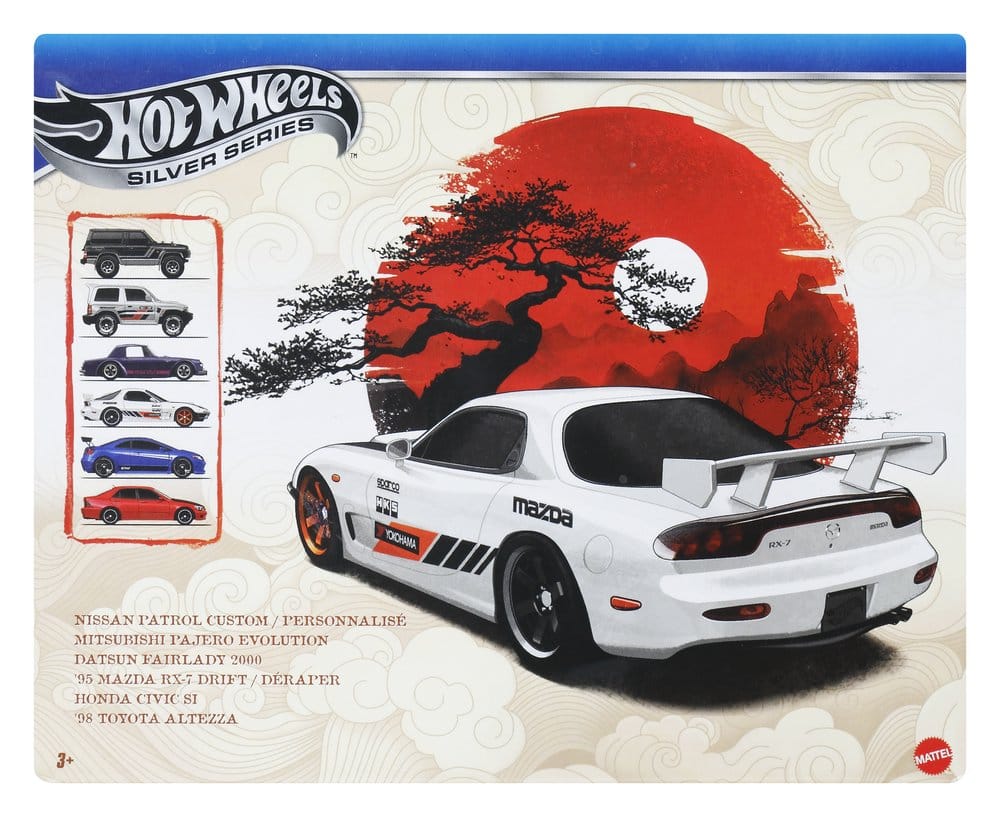 Hot Wheels Silver Series Die-Cast-Fahrzeug 6er-Pack 1/64 Streets of Japan