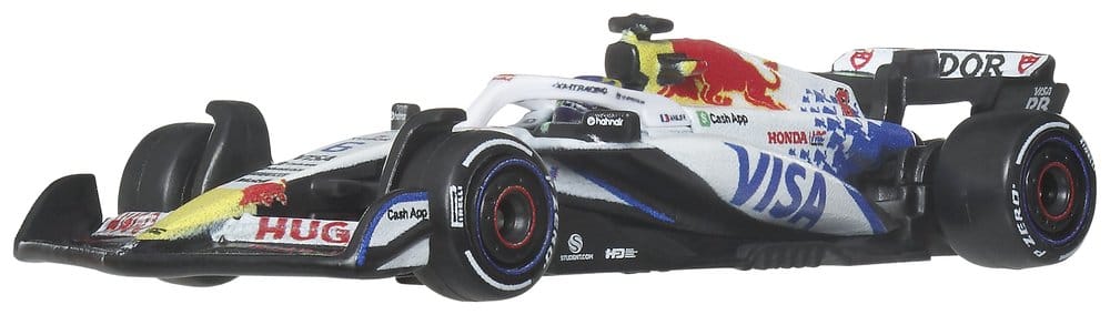 Fórmula 1 Hot Wheels Vehículo premium fundido a presión, paquete de 2 1:64 Team Visa Cash App Racing Bulls