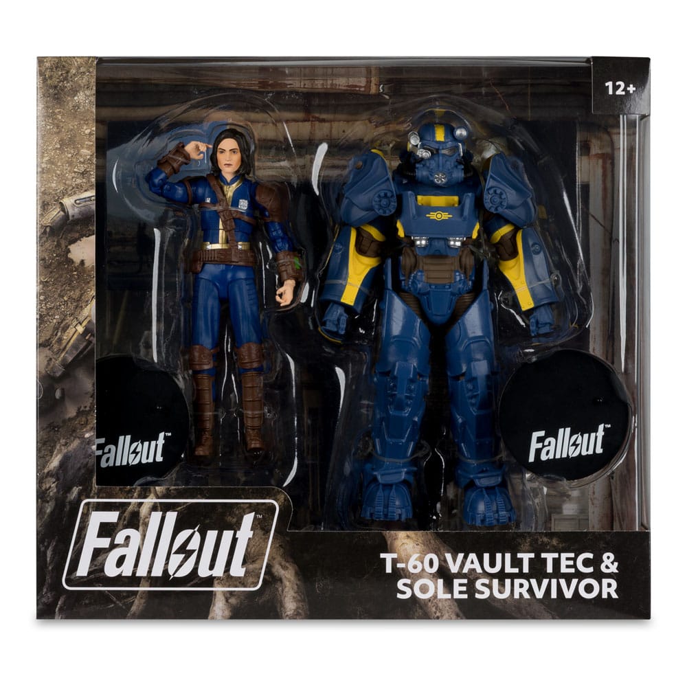 Fallout 4 Standbeeld 2-Pack T-60 Vault Tec & Sole Survivor 18 cm