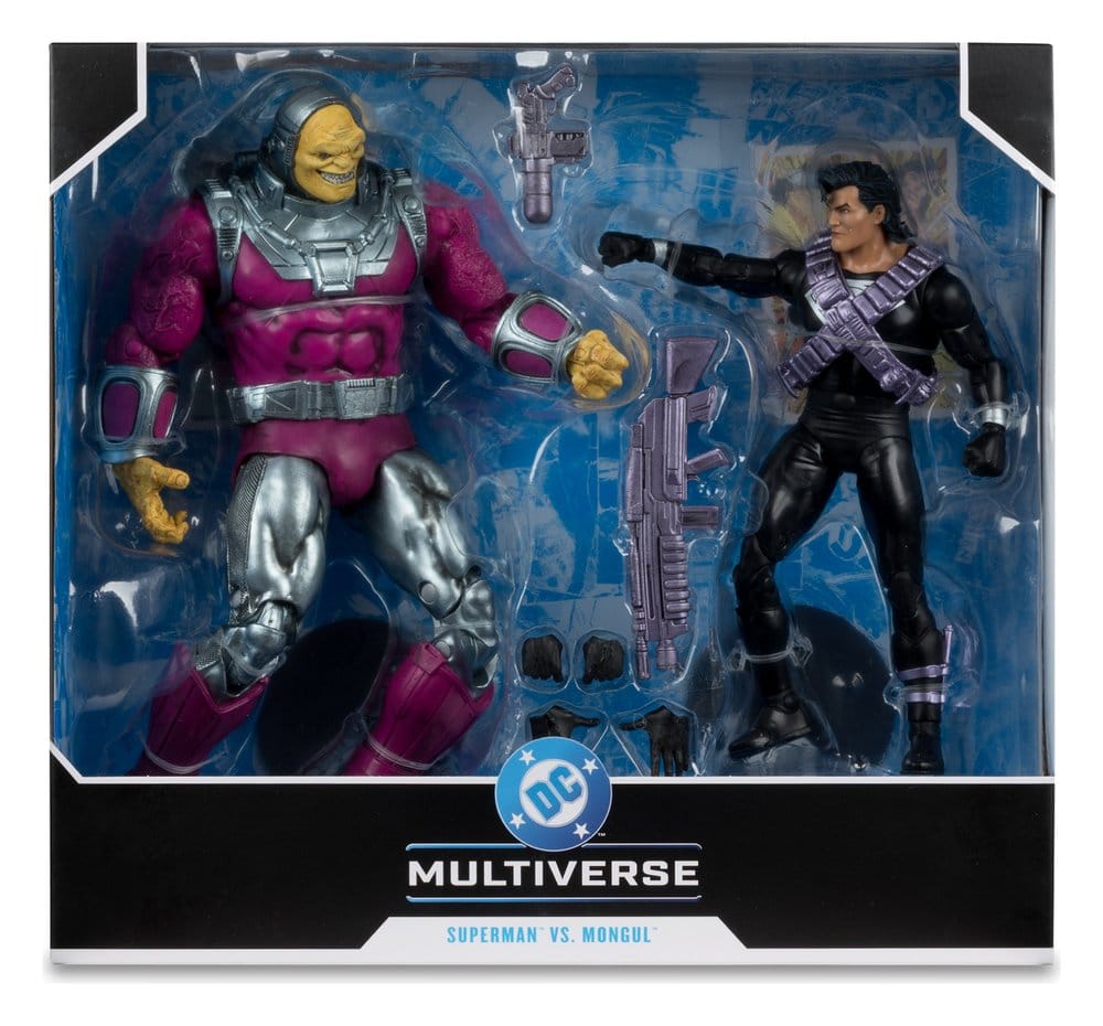 DC Multiverse Megafig Action Figure Confezione da 2 Mongul vs Superman (Il ritorno di Superman) 25 cm