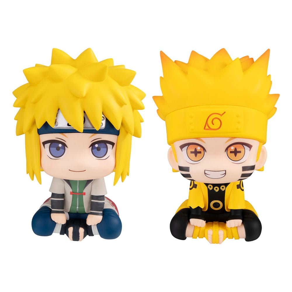 Naruto Shippuden Busque la estatua de PVC Naruto Uzumaki Six Paths Mode Sage y Minato Namikaze 11 cm (con regalo)