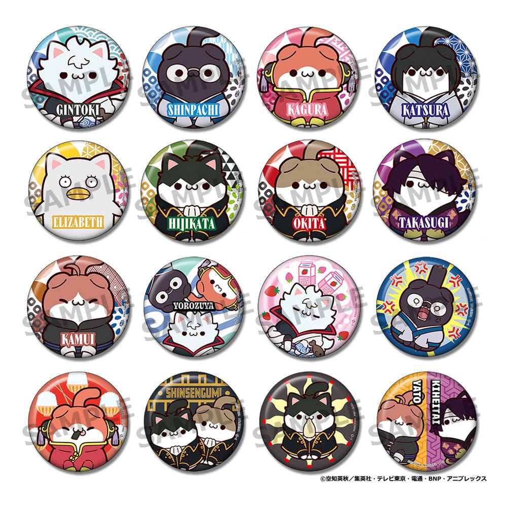 Gintama Mega Cat Project Nyantama! Pins 3 cm Blind Box Sortiment (16)
