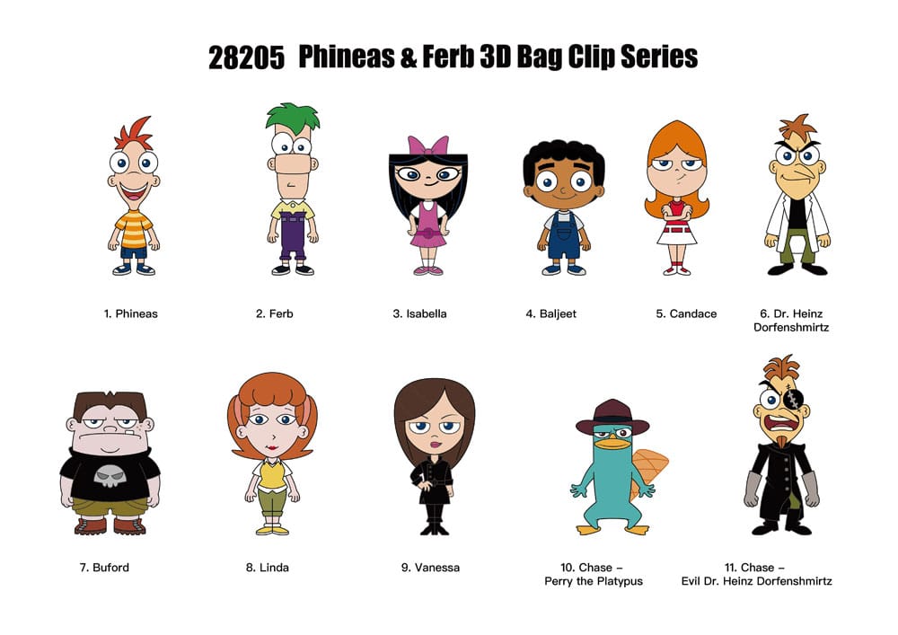 Exhibidor de clips para bolsas de espuma 3D de Phineas y Ferb Serie 1 (24)