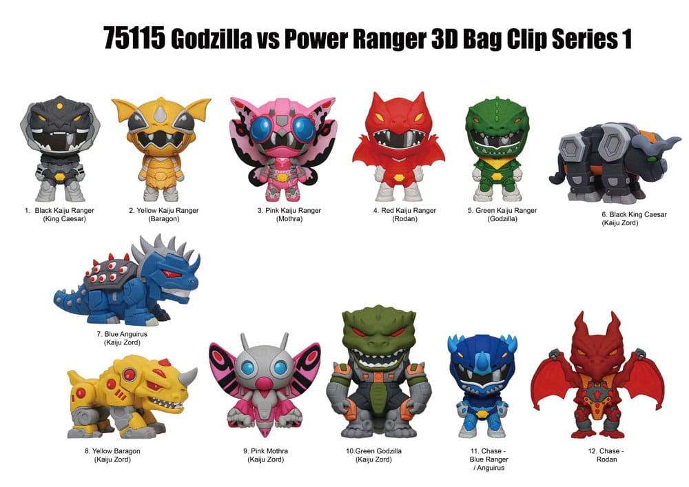Godzilla vs. Power Rangers 3D PVC-taskeclips Serie 1-skærm (24)