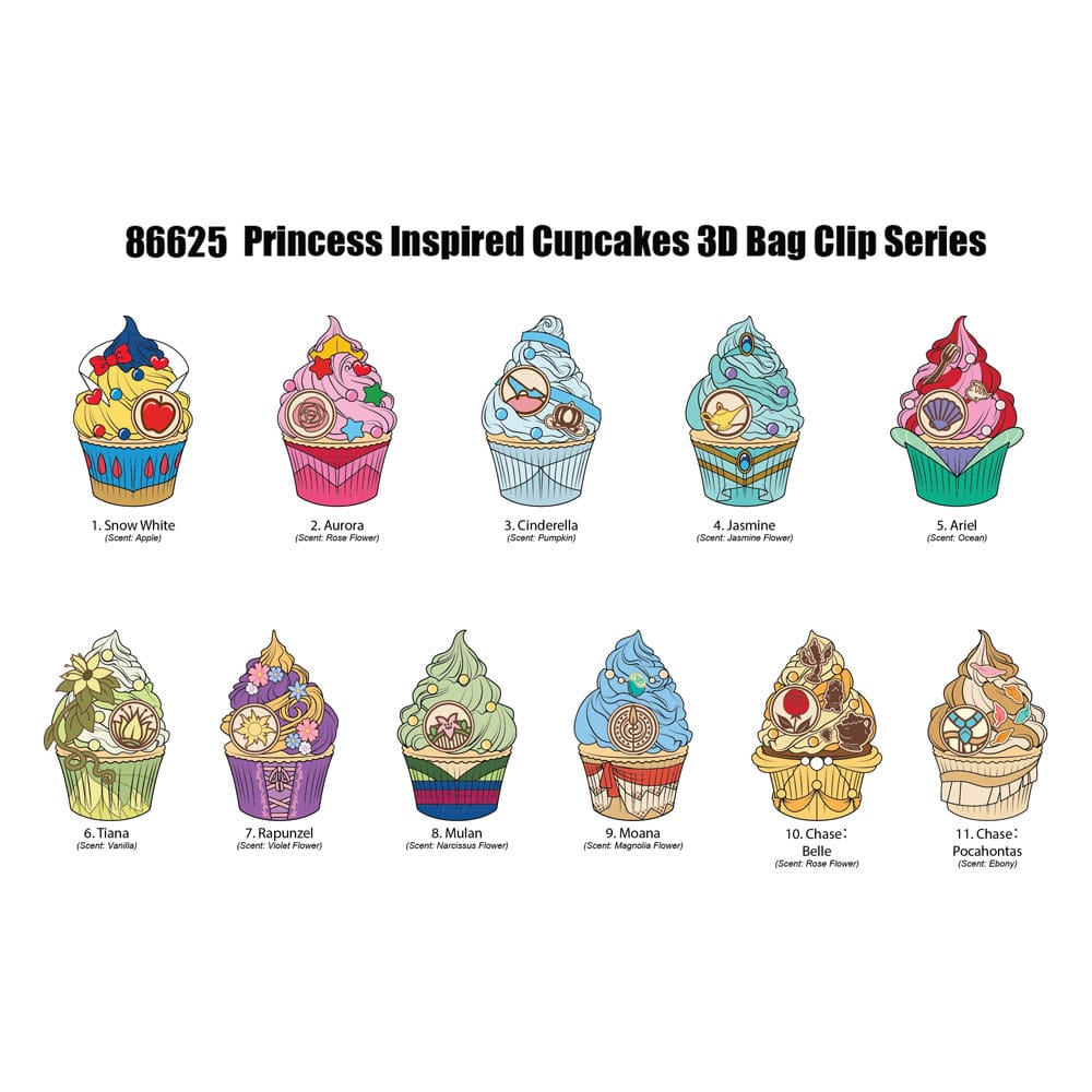 Présentoir à cupcakes avec pinces pour sac en mousse 3D Disney Princess (24)