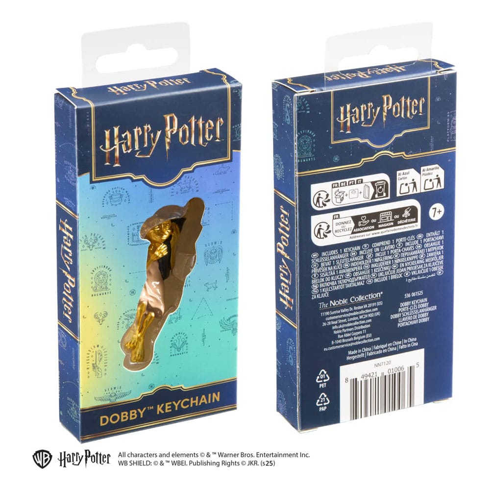 Harry Potter Metall-Schlüsselanhänger Dobby goldfarben 11 cm
