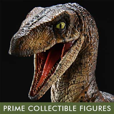 Estatua de coleccionables de Jurassic Park Prime 1/10 Velociraptor Jump 21 cm