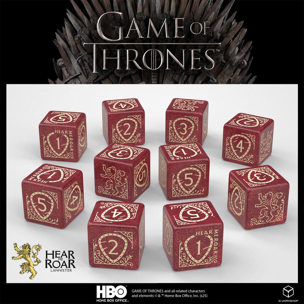 Game of Thrones terningsett Lannister 10xD6 (10)