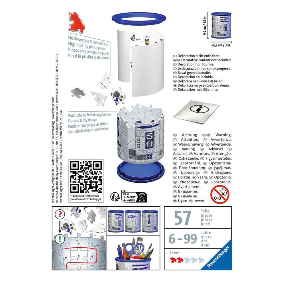 Star Wars 3D Puzzle Pencil Holder R2-D2 (57 stykker)