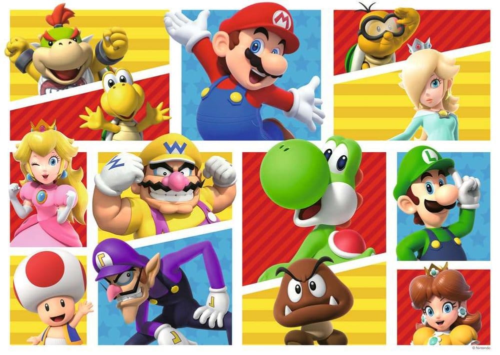 Super Mario Giant Floor Jigsaw Puzzle Marios venner og fiender (125 deler)