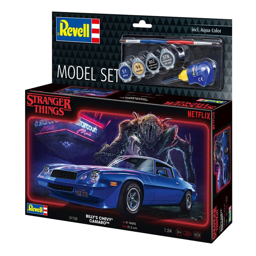Stranger Things Model Kit Set 1/25 Chevy Camaro Z/28 19 (Color Agua) 19 cm