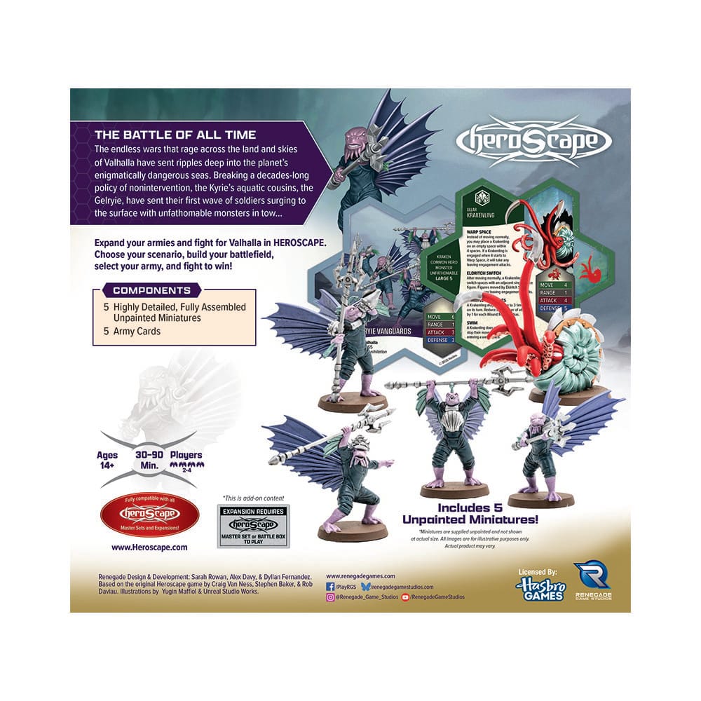 Expansión del ejército de Heroscape Embers of War: Krakenling & Gelryie Vanguards *Versión en inglés*