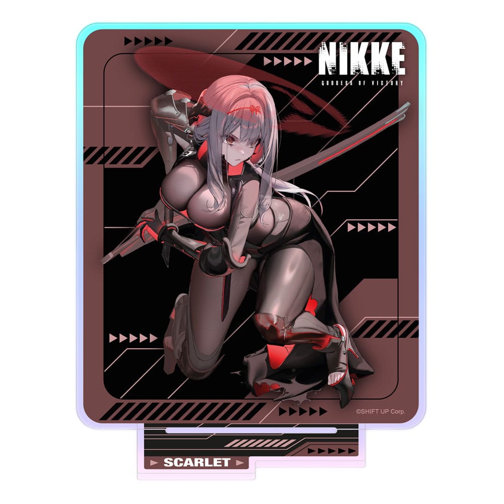 Dea della vittoria: Nikke Crouching Series Acrilic Stand Scarlet Olographic 14 cm