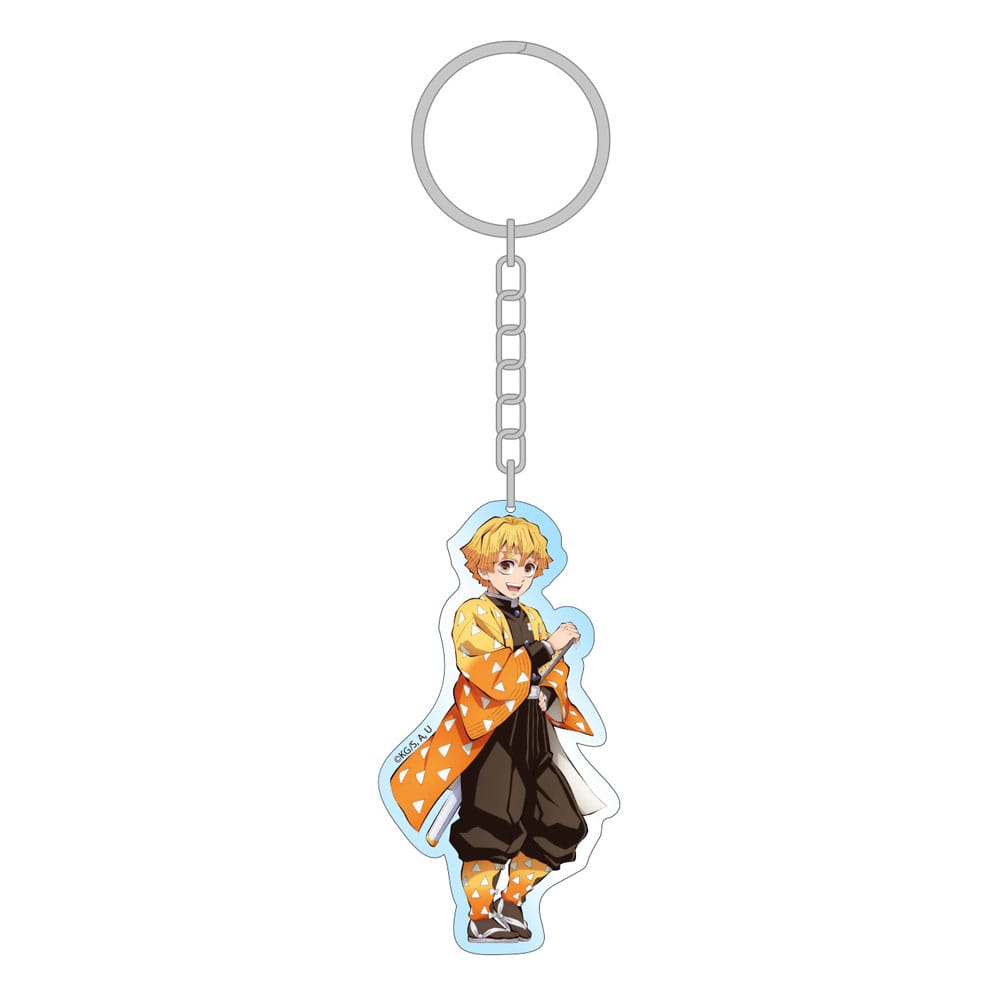 Demon Slayer: Kimetsu no Yaiba Portachiavi acrilico Zenitsu olografico 7 cm