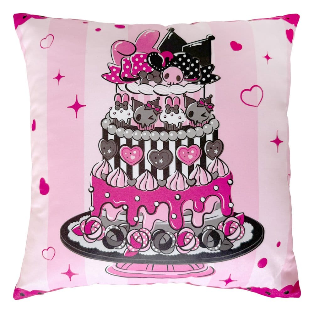 Cuscino Sanrio Rosa Nero Serie Party Kuromi & My Melody 35 x 35 cm