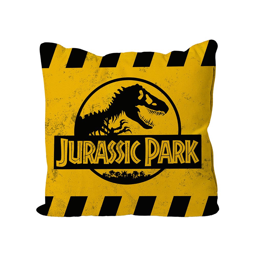 Jurassic Park Cushion PRECAUCIÓN LOGO DE ALLEA 40 x 40 cm