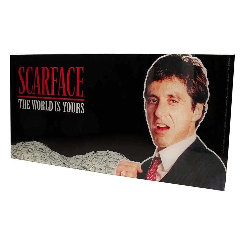 Poster in vetro Scarface The World Is Yours (Sfondo nero) 60 x 30 cm