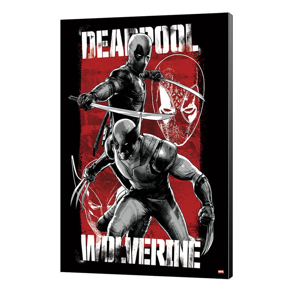 Marvel Wooden Wall Art Deadpool & Wolverine 03 Massimo sforzo 35 x 50 cm