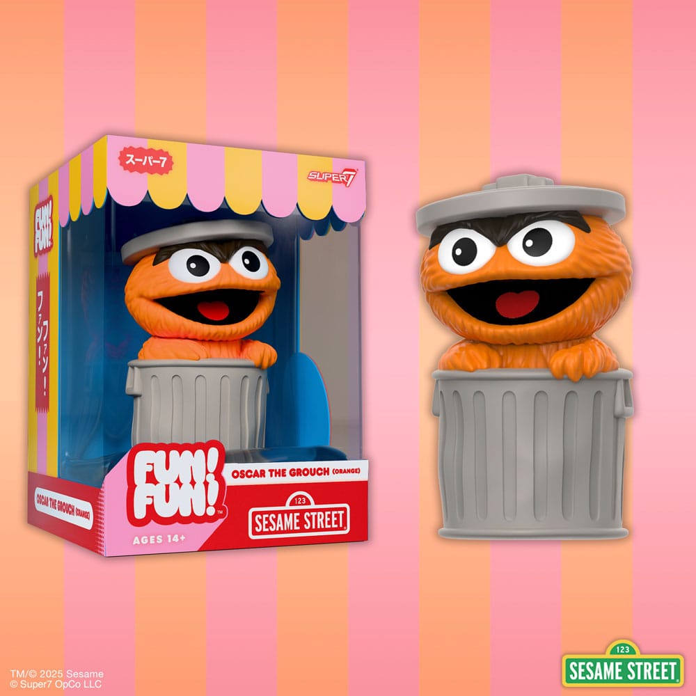 ¡DIVERSIÓN de Barrio Sésamo! ¡DIVERTIDO! Figura de acción de vinilo Oscar el Gruñón (Naranja) 13 cm