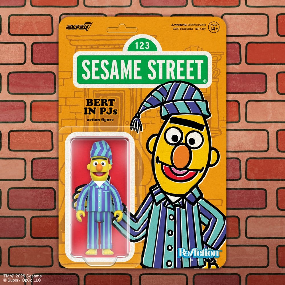 Sesame Street ReAction Action Figur Wave 06 Bert (PJ) 10 cm