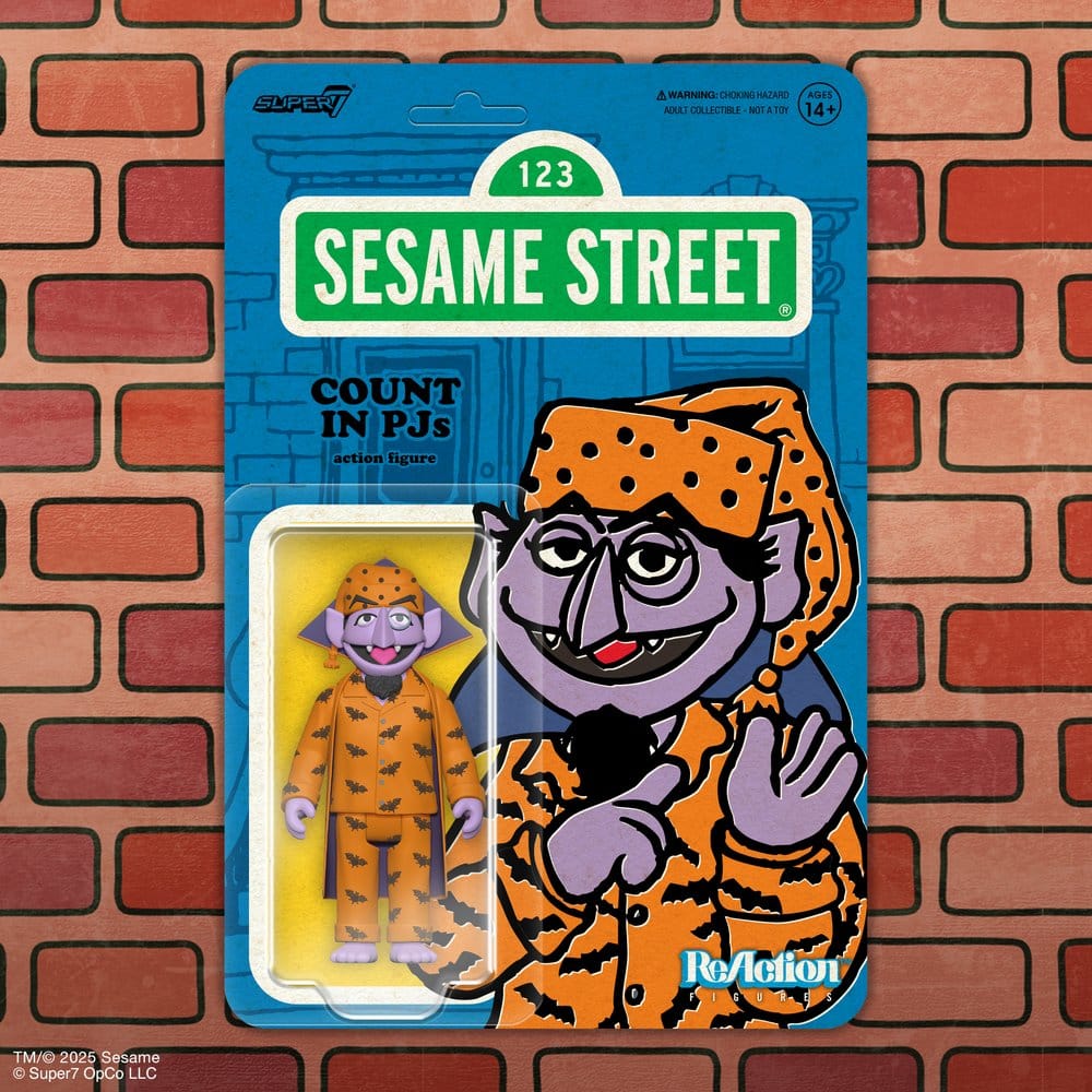 Sesame Street ReAction Action Figur Wave 06 Count Von Count (PJs) 10 cm