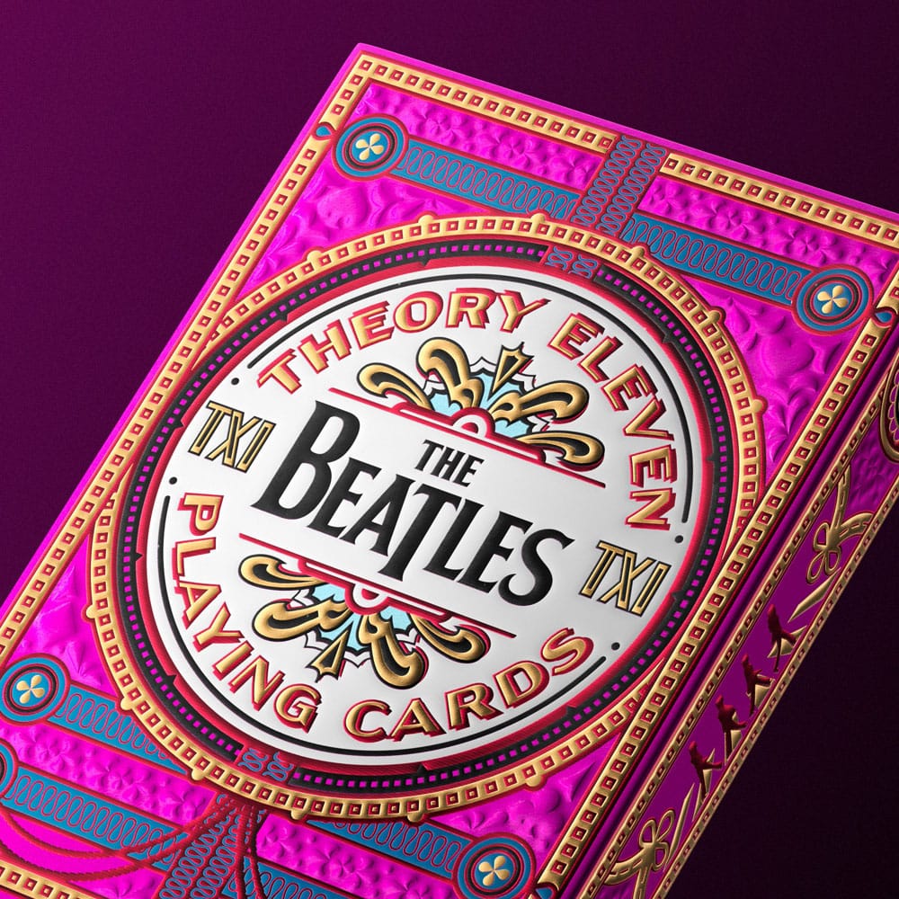 The Beatles som spiller kort rosa versjon