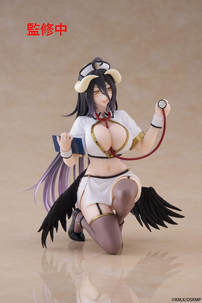 Estatua de PVC Overlord, figura bonita de escritorio, enfermera Albedo Ver. Renovación 13 cm