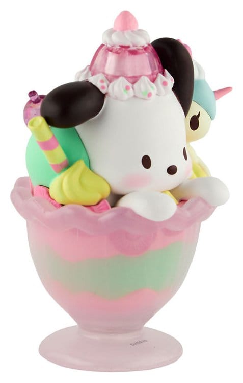 Hello Kitty & Friends Window Box Figurine Fast Food Pochacco Rose Licorne Sundae 9 cm