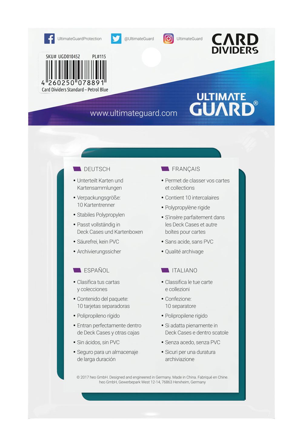 Ultimate Guard Card Divider Standardstorlek (10) - Bensin