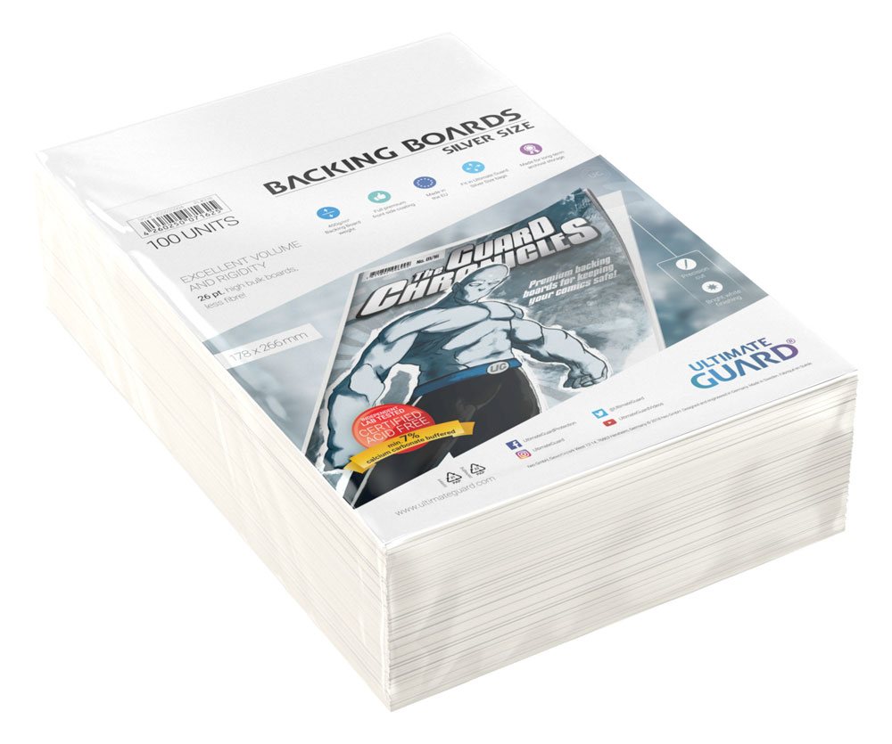 Ultimate Guard Comic Backing Boards (100) - Sølvstørrelse