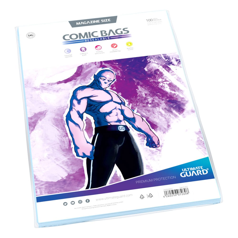Ultimate Guard Comic Bags genlydelige (100) - magasinstørrelse