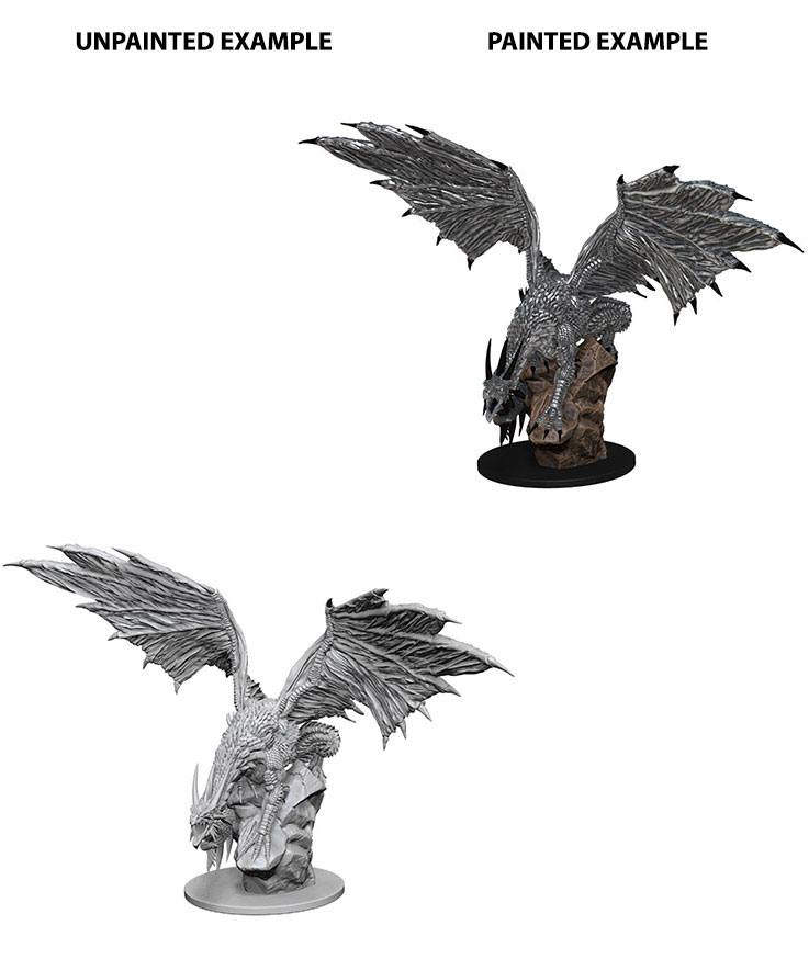 Pathfinder Battles Deep Cuts Unpainted Miniature Silver Dragon Case (6)