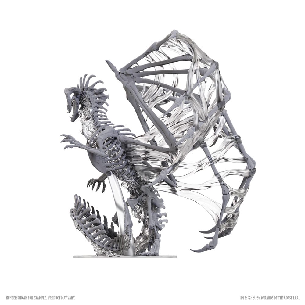 D&D Nolzur's prachtige miniaturen Ongeverfde miniaturen Zwart Dracolich 30 cm