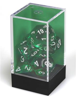 Dobbelsteenset Transparant Polyhedraal Groen/wit (7)