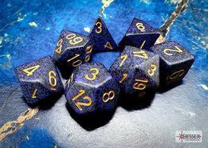DICE SET Spec Poly Gold Cobalt (7)