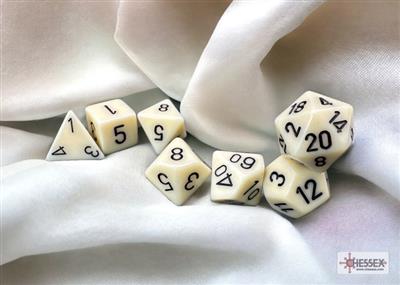 DICE SET OPA Poly Ivory/Black (7)