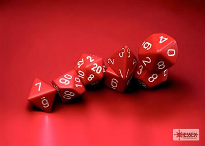 DICE SET OPA POLY RED/VIT (7)
